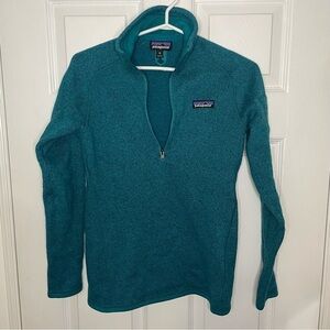 PATAGONIA Better Sweater 1/4 Zip Teal Blue Fleece Extra Small